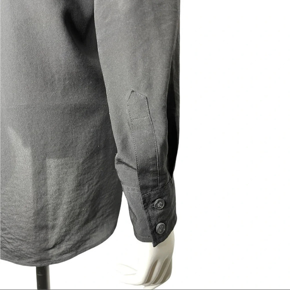 All  Saints Joelle Shirt Black Sheer Long Sleeve Blouse Button Down Shirt Size 4 - Picture 8 of 8